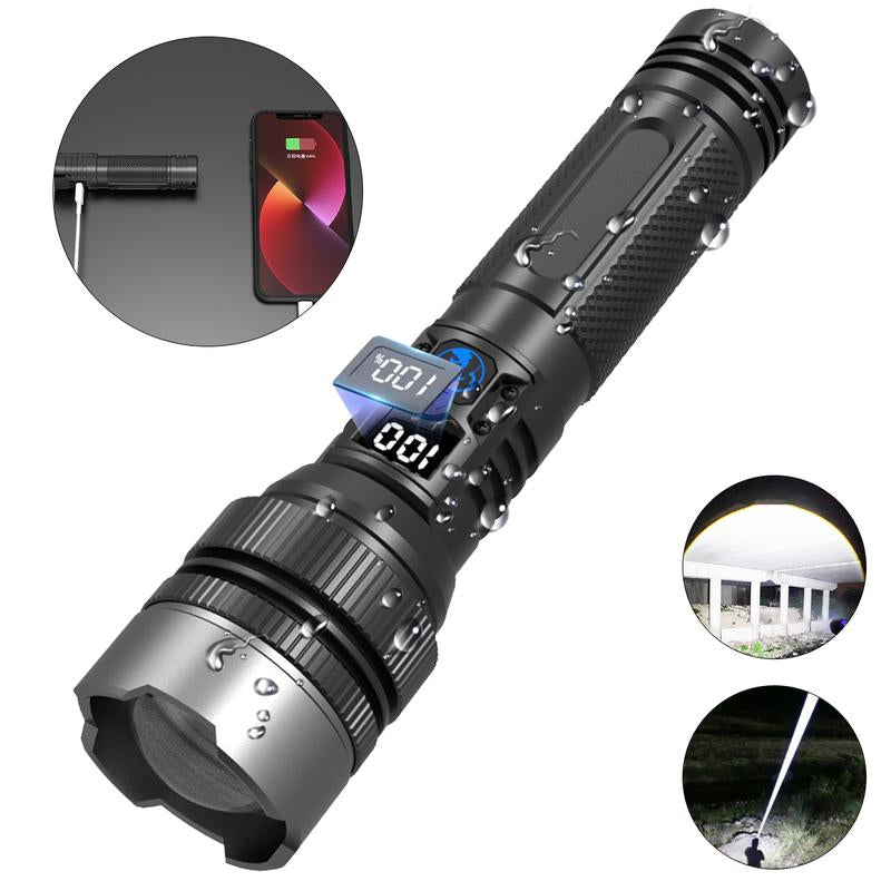 Unleash the Power: 2-In-1 Super Bright Power Bank Flashlight for Camping, Emergencies, and Security