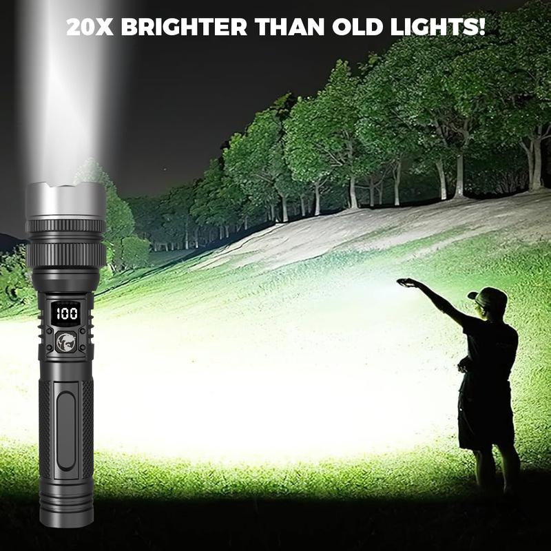 Unleash the Power: 2-In-1 Super Bright Power Bank Flashlight for Camping, Emergencies, and Security