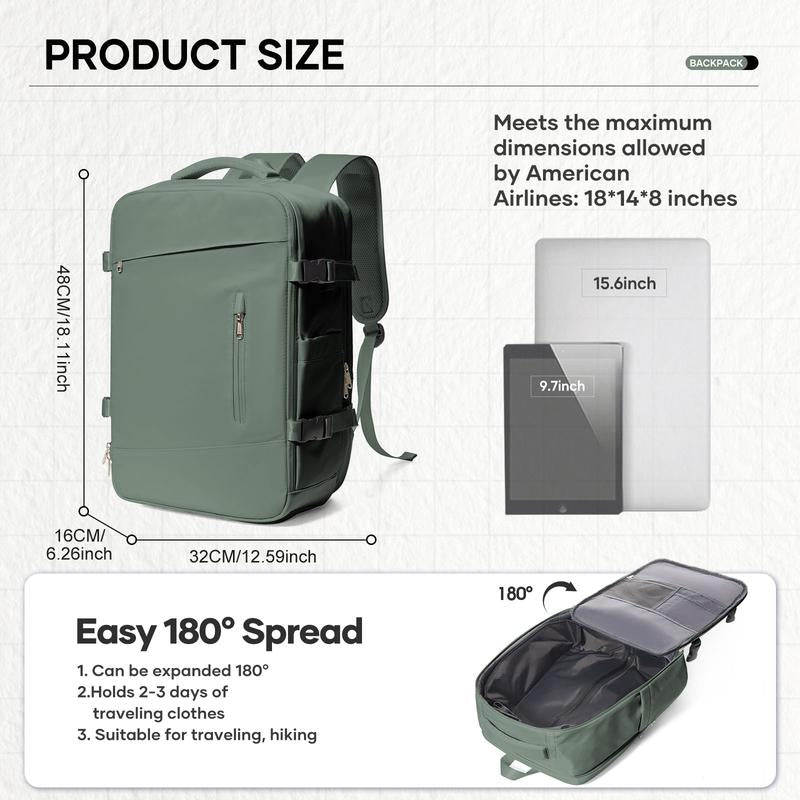 COOWOZ Large Travel Backpack with Shoe Compartment - Perfect for Airport and Casual Adventures for Everyone
