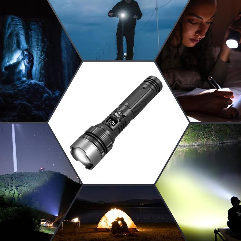 Unleash the Power: 2-In-1 Super Bright Power Bank Flashlight for Camping, Emergencies, and Security