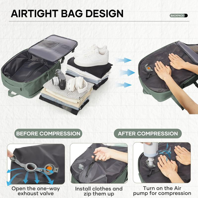COOWOZ Large Travel Backpack with Shoe Compartment - Perfect for Airport and Casual Adventures for Everyone