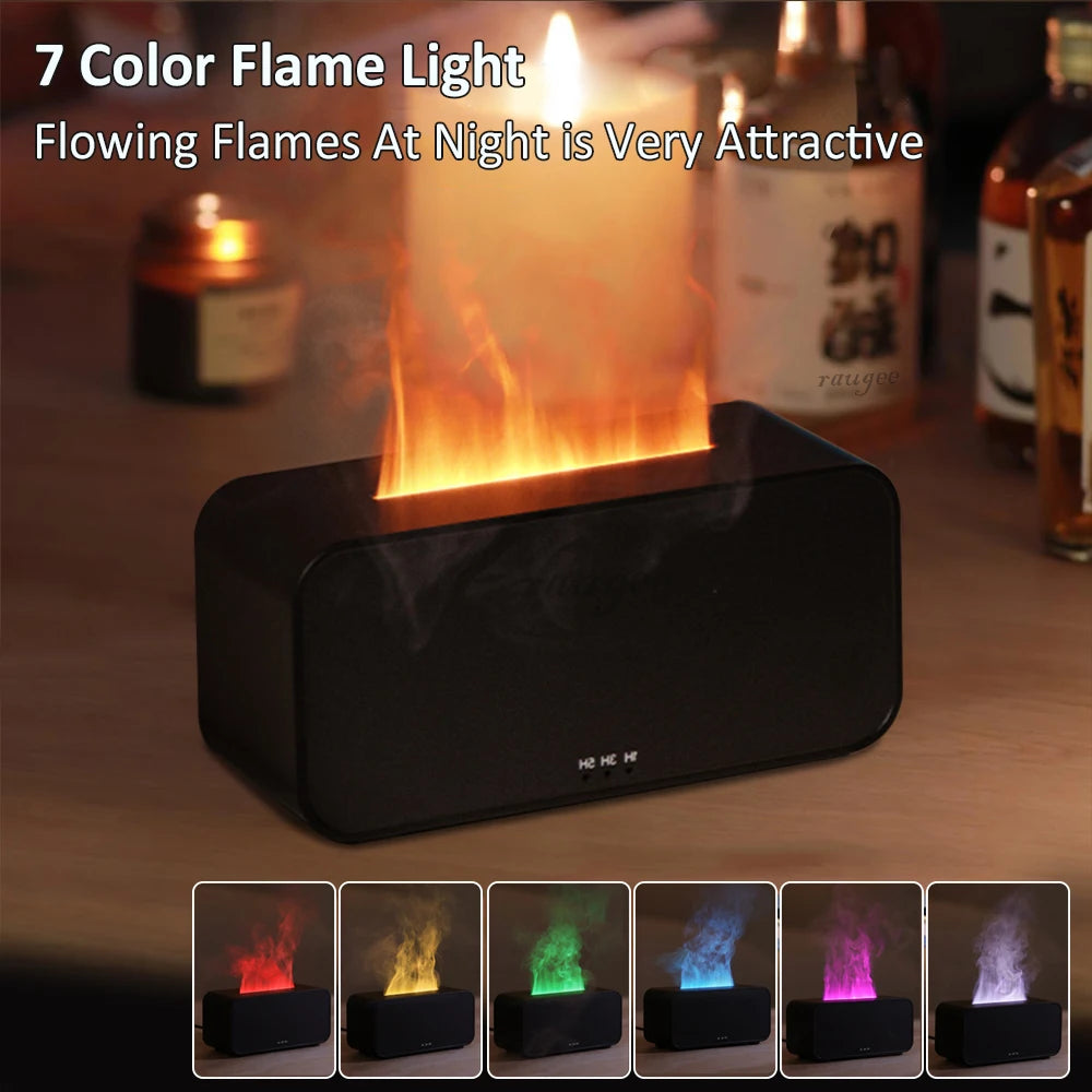 Transform Your Space with the Air Aroma Flame Humidifier Diffuser - Mini Automatic Essential Oils Diffuser with LED Light