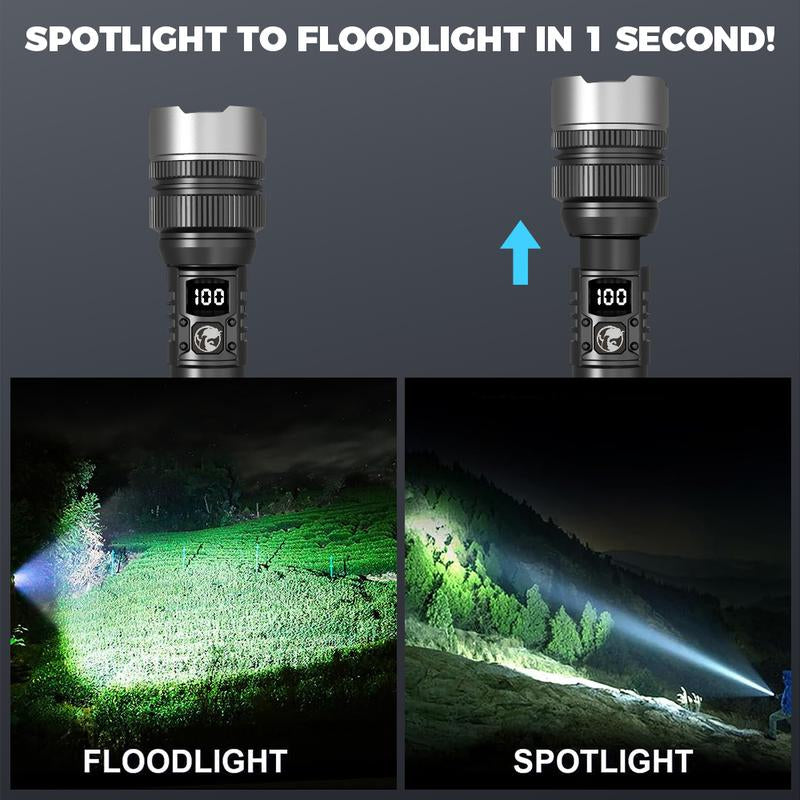 Unleash the Power: 2-In-1 Super Bright Power Bank Flashlight for Camping, Emergencies, and Security