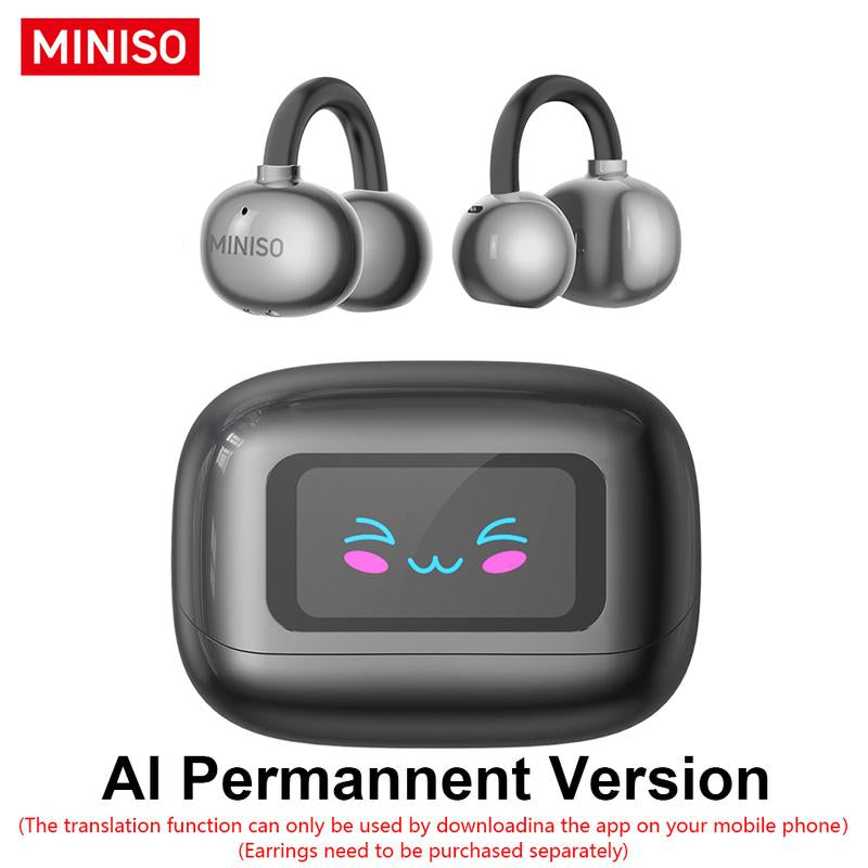 Experience Seamless Communication with MINISO MS199 Wireless Translation Clip-On Ear Headphones - 135 Languages Real-Time Translation, Built-In Microphone, and Sport-Ready Waterproof Design