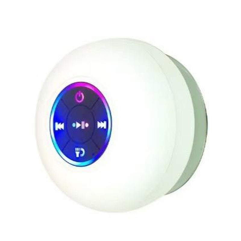Waterproof Bluetooth Speaker with Suction Cup & LED Lights, 360° Bass Sound | Wireless Shower Speaker for Bath/Beach/Camping | Built-In Mic & Bluetooth 5.4 | Perfect Gift for Men/Women/Kids (Black)