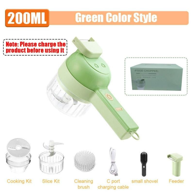 Revolutionize Your Cooking with the Portable Handheld 4-in-1 Electric Vegetable Slicer