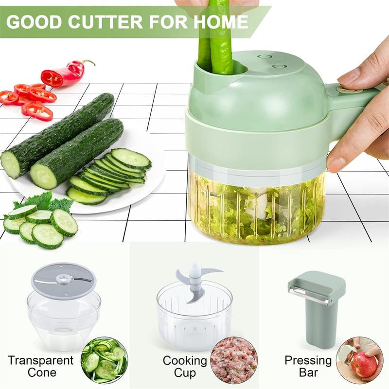 Revolutionize Your Cooking with the Portable Handheld 4-in-1 Electric Vegetable Slicer