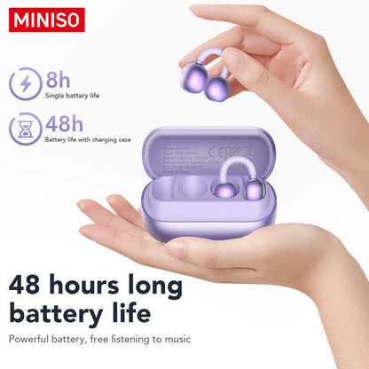 Experience Seamless Communication with MINISO MS199 Wireless Translation Clip-On Ear Headphones - 135 Languages Real-Time Translation, Built-In Microphone, and Sport-Ready Waterproof Design