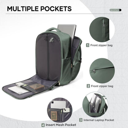 COOWOZ Large Travel Backpack with Shoe Compartment - Perfect for Airport and Casual Adventures for Everyone