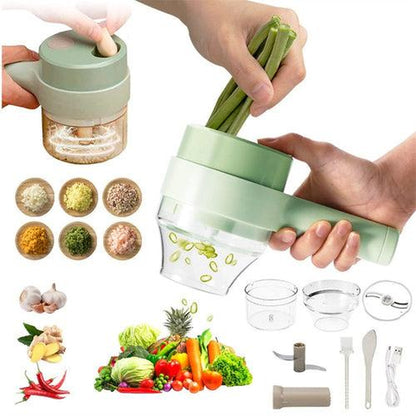 Revolutionize Your Cooking with the Portable Handheld 4-in-1 Electric Vegetable Slicer