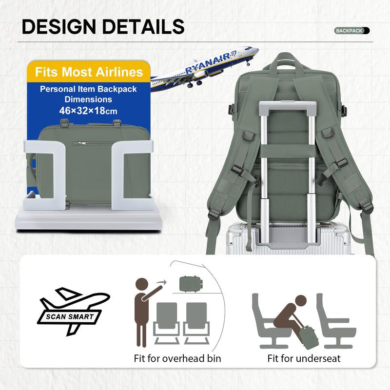 COOWOZ Large Travel Backpack with Shoe Compartment - Perfect for Airport and Casual Adventures for Everyone