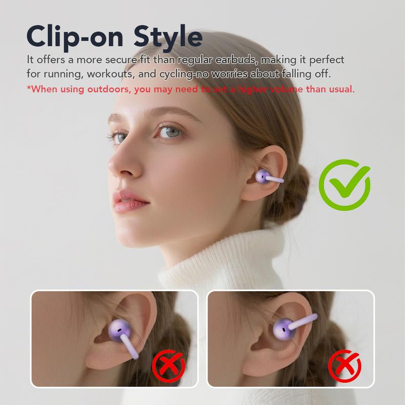 Experience Seamless Communication with MINISO MS199 Wireless Translation Clip-On Ear Headphones - 135 Languages Real-Time Translation, Built-In Microphone, and Sport-Ready Waterproof Design