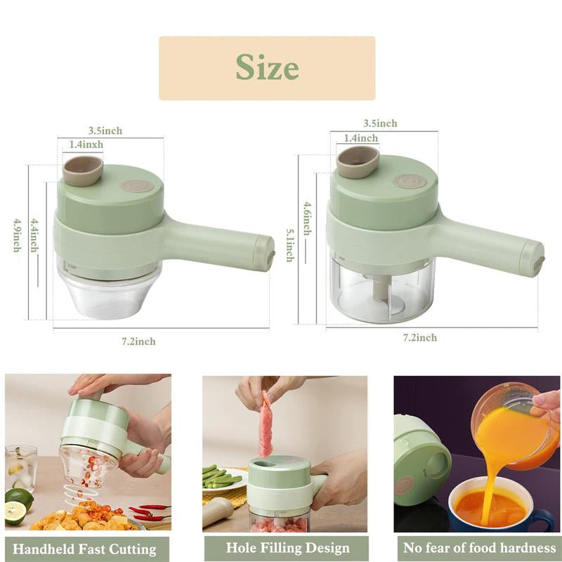 Revolutionize Your Cooking with the Portable Handheld 4-in-1 Electric Vegetable Slicer